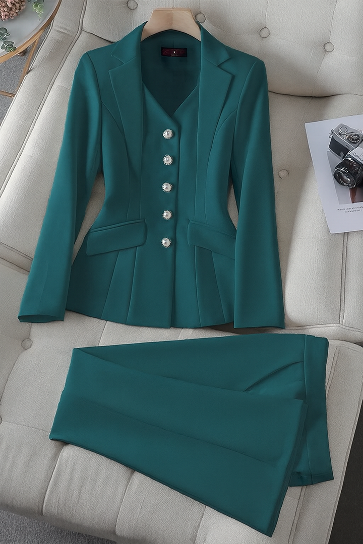Tailleur Donna Suit con Blazer Foderato e Pantalone Regular Fit