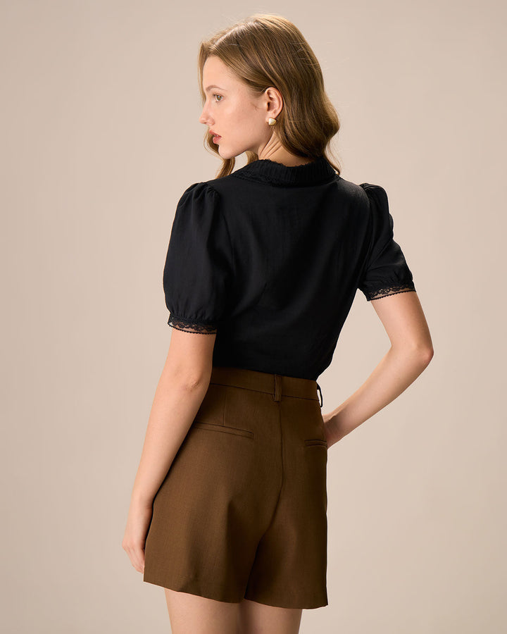 T shirt elegante donna cotone pizzo