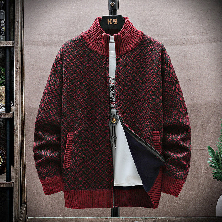 Cardigan Uomo in Maglia con Zip Vestibilità Ampia