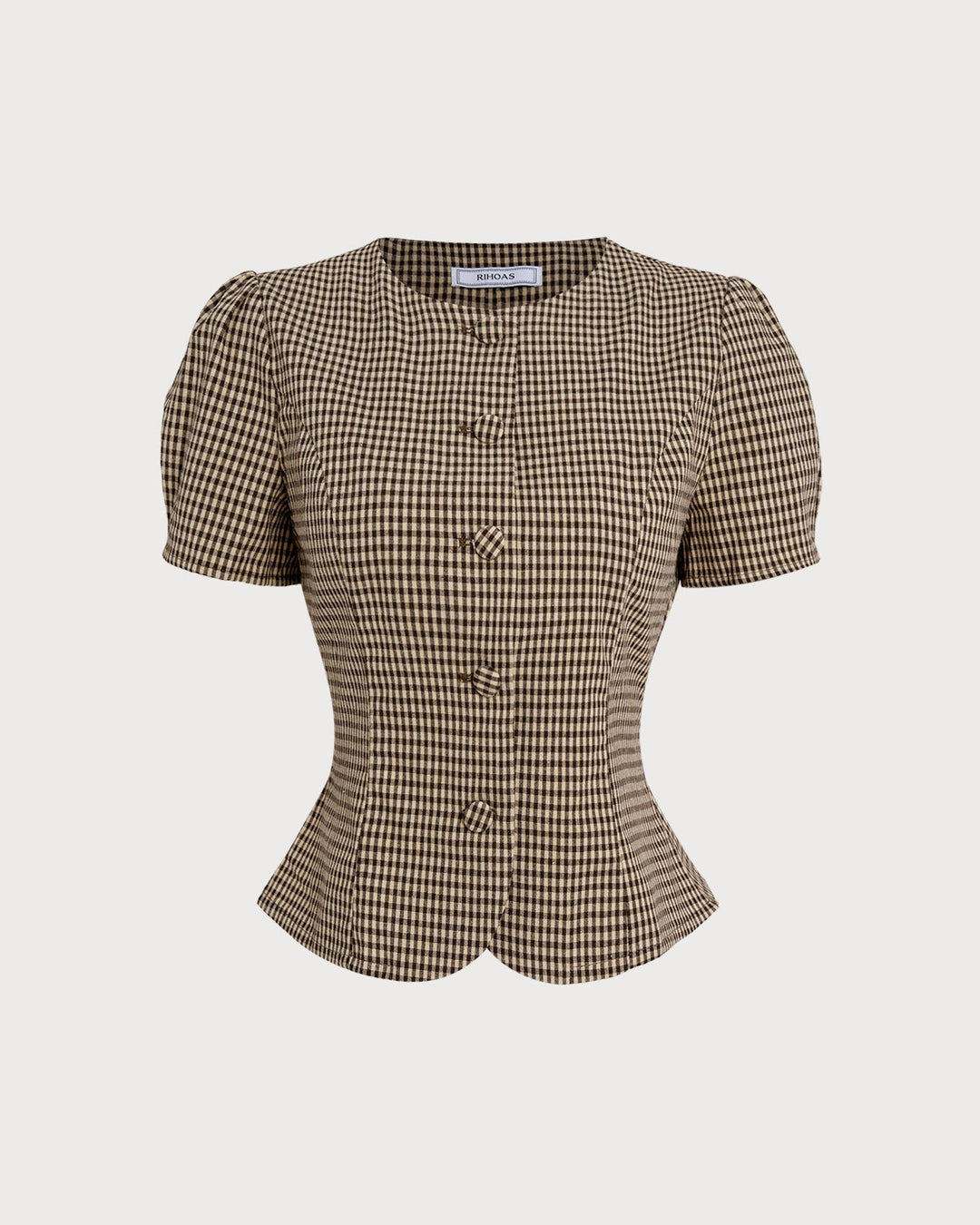 T shirt lussuosa donna quadri marroni