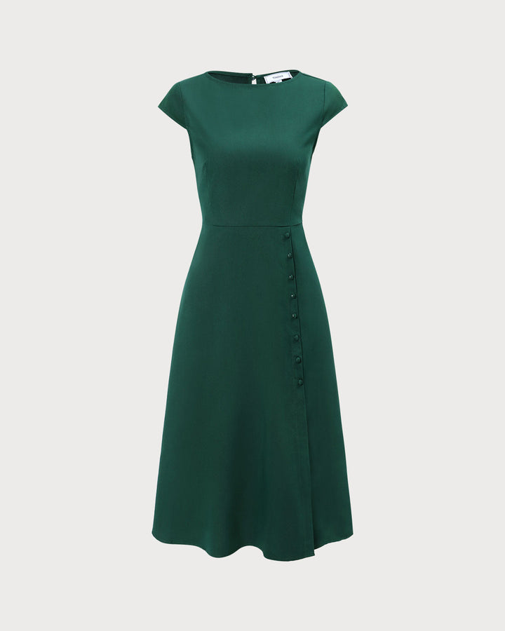 Abito midi donna verde elegante