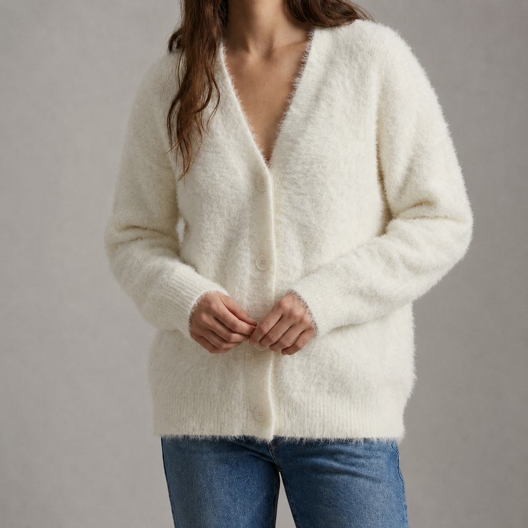 Cardigan Donna Oversize Effetto Morbido Caldo e Accogliente