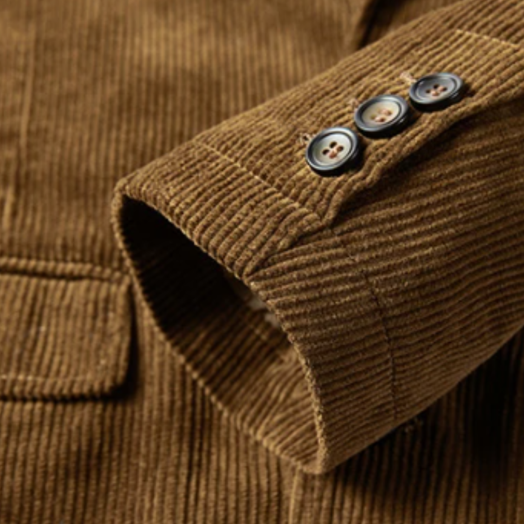 Blazer Uomo in Velluto a Coste con Toppe ai Gomiti
