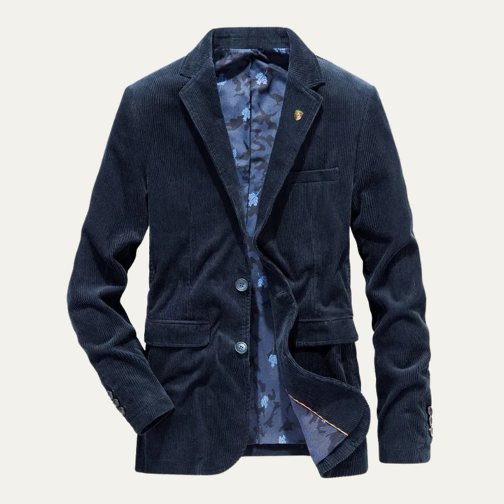 Blazer Uomo in Velluto a Coste con Toppe ai Gomiti