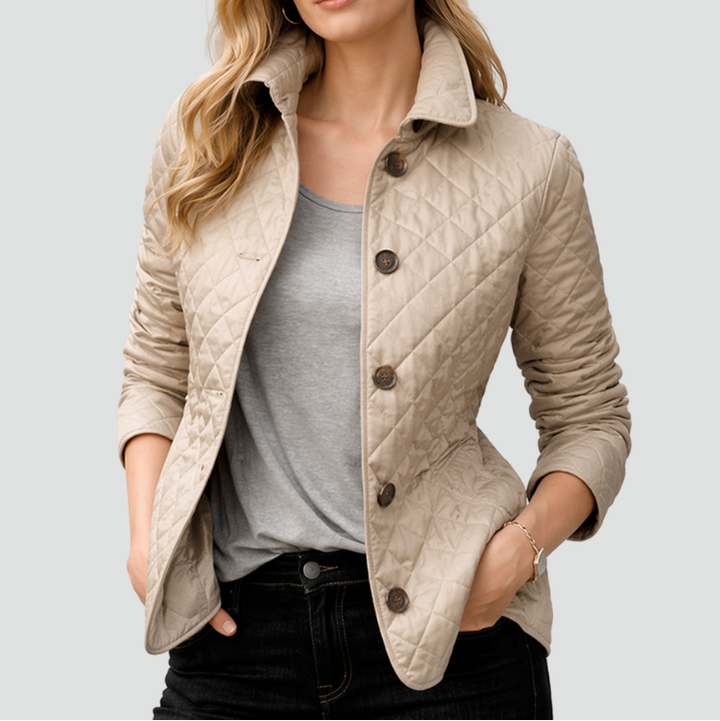 Giacca Donna Trapuntata Regular Fit con Collo e Bottoni