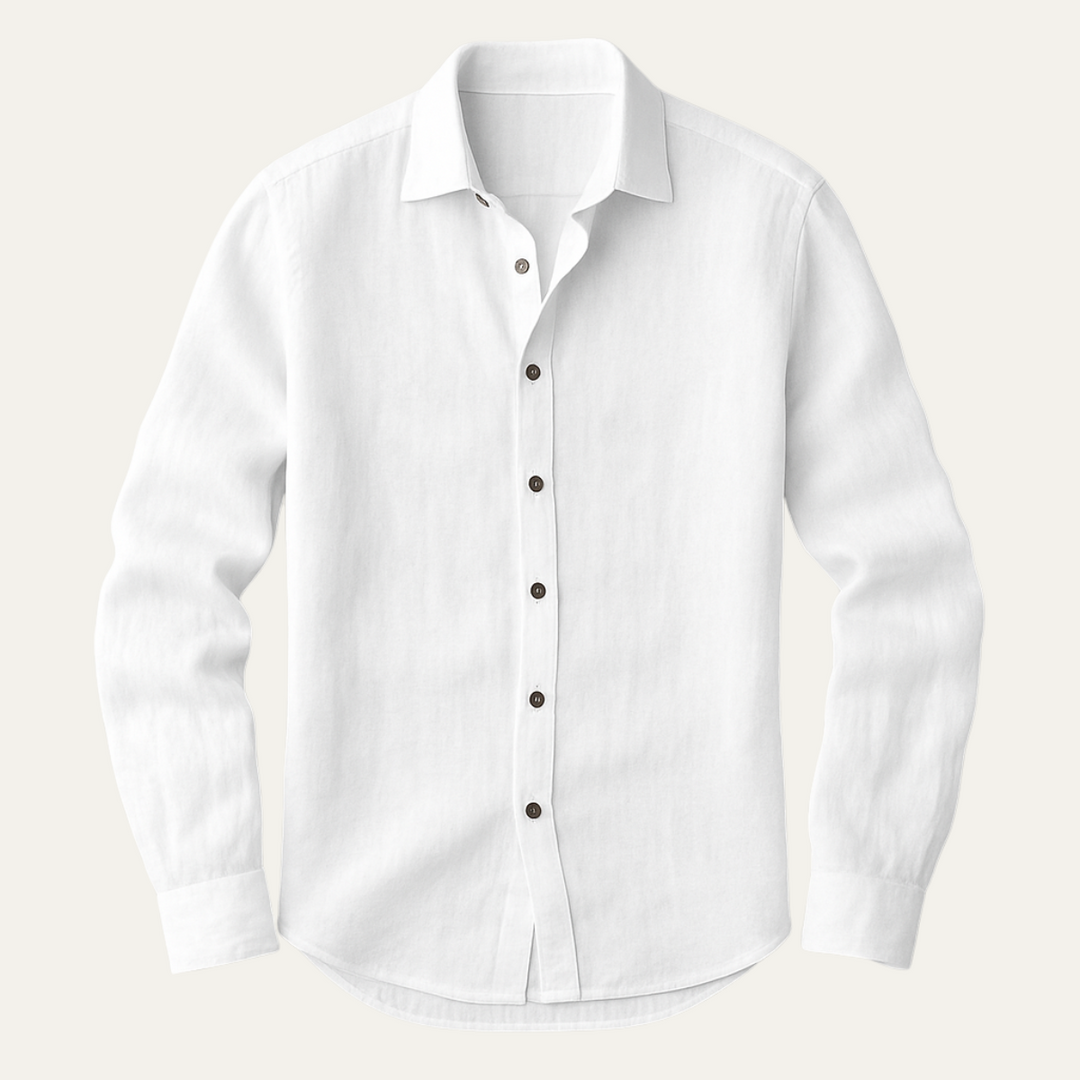 Classica Camicia Uomo Zurich Vintage Manica Lunga Lino