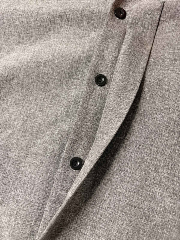 Camicia da uomo a maniche corte in misto cotone e lino
