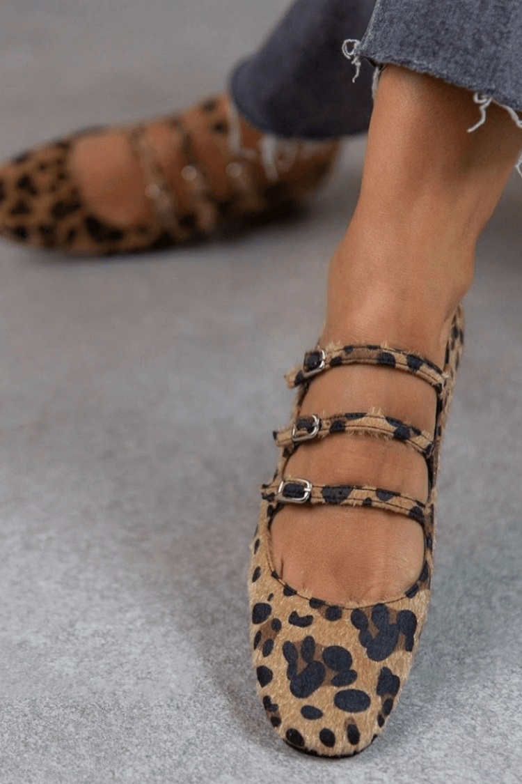 LEOPARDINA | Eleganti ballerine con cinturini a stampa animalier per uno stile irresistibile