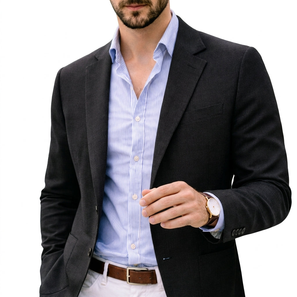 Blazer Uomo in Maglia con Revers Classico