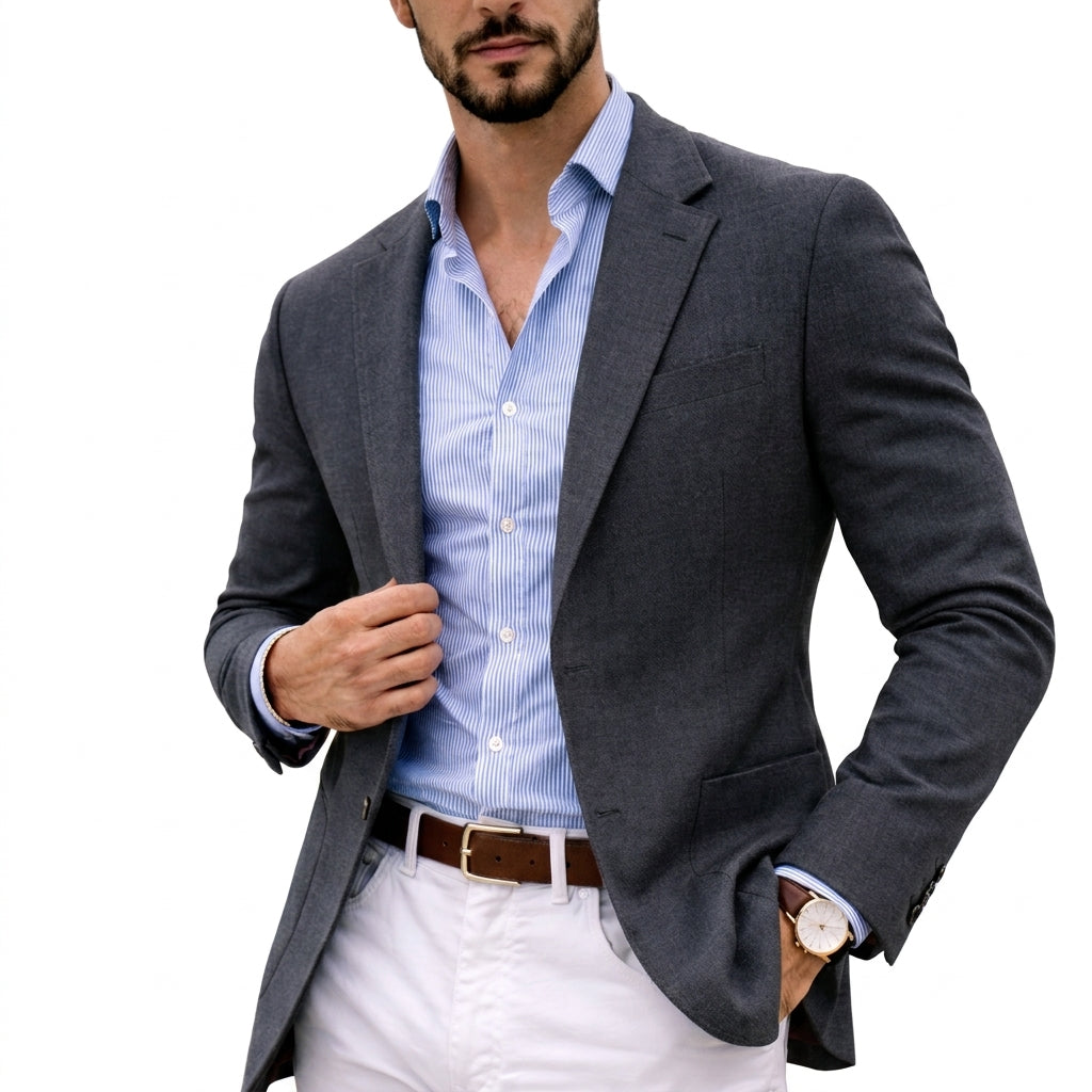 Blazer Uomo in Maglia con Revers Classico