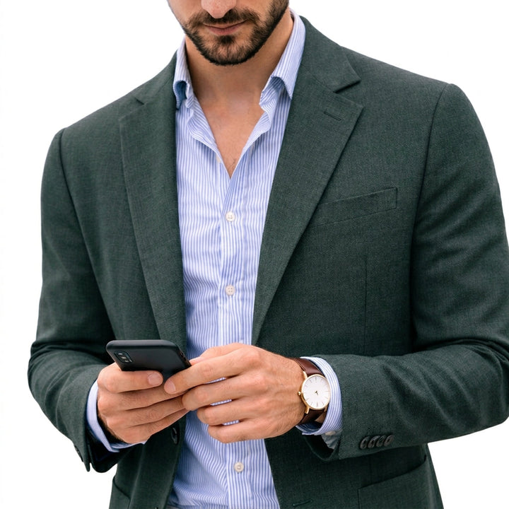 Blazer Uomo in Maglia con Revers Classico