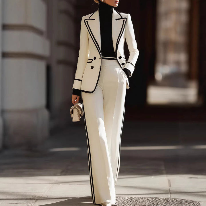 Tailleur Donna Suit con Blazer Doppiopetto e Pantalone Dritto