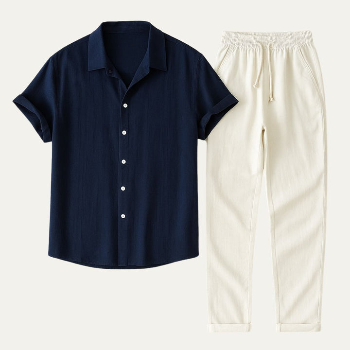 Classico Set Estivo Uomo Amalfi Lino Pantaloni