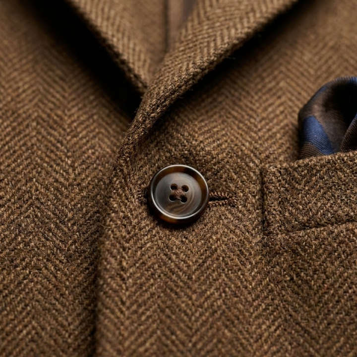 Blazer Uomo in Lana Tweed Slim Fit Monopetto