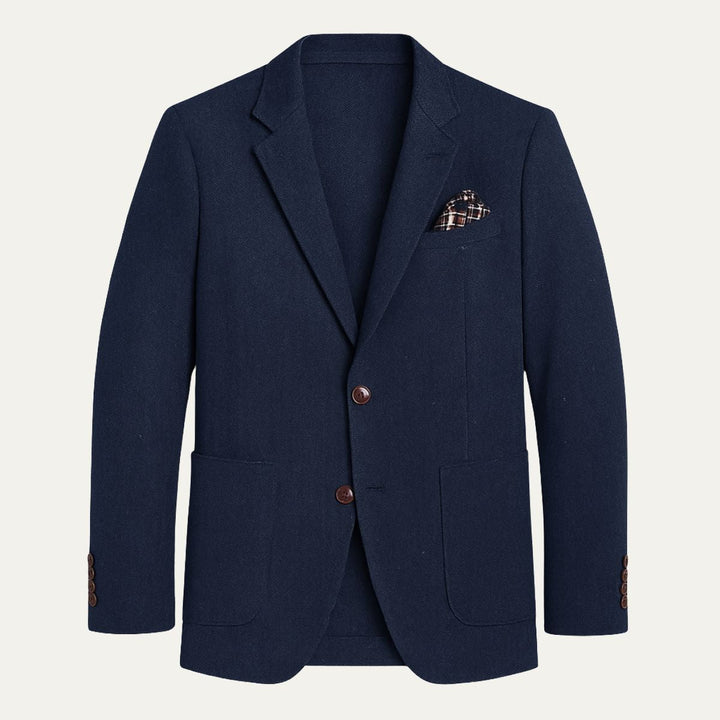 Blazer Uomo in Lana Tweed Herringbone Monopetto