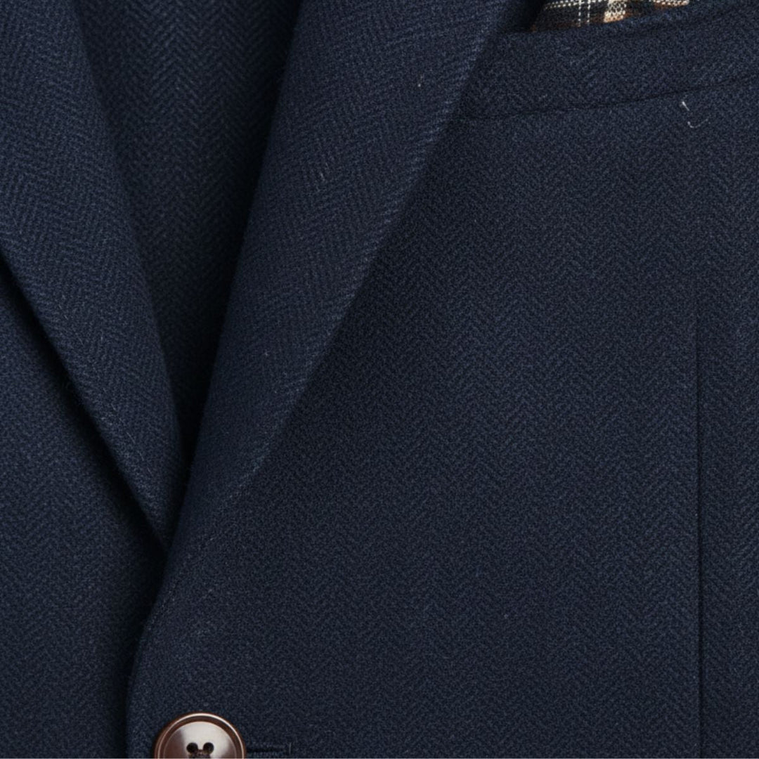 Blazer Uomo in Lana Tweed Herringbone Monopetto