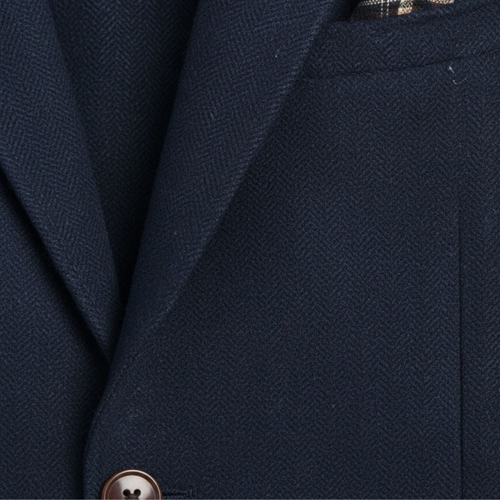 Blazer Uomo in Lana Tweed Herringbone Monopetto