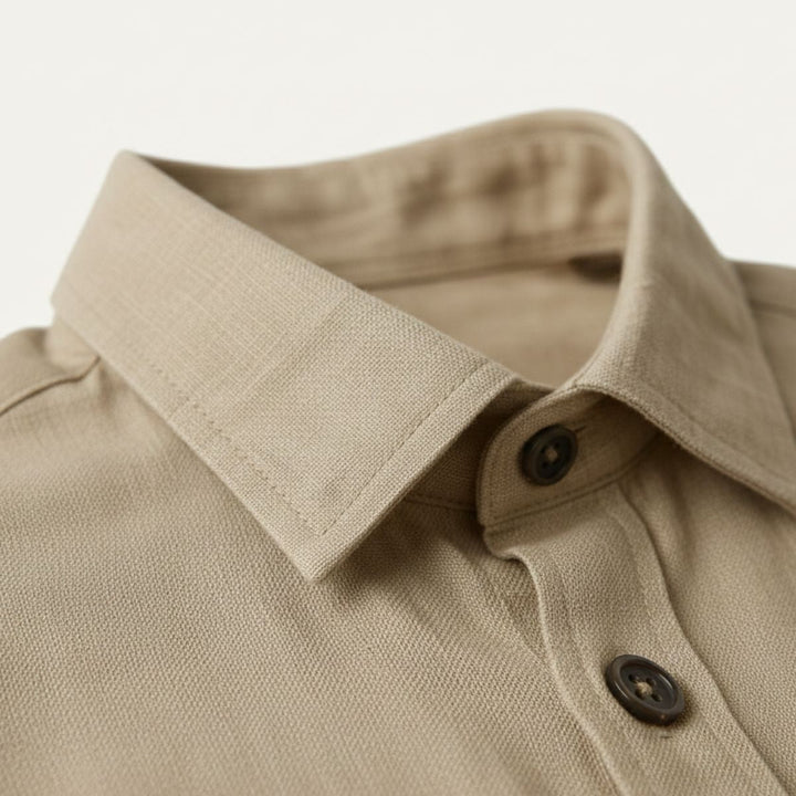 Classica Camicia Uomo Zurich Vintage Manica Lunga Lino