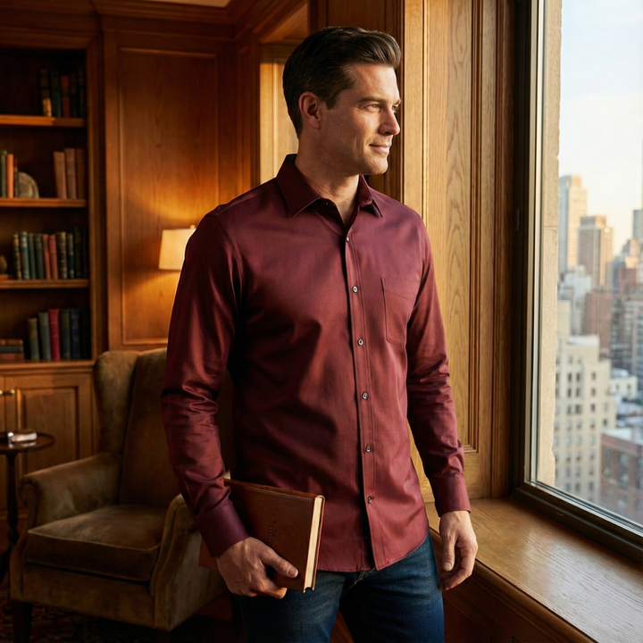 Camicia uomo formale slim fit lucida