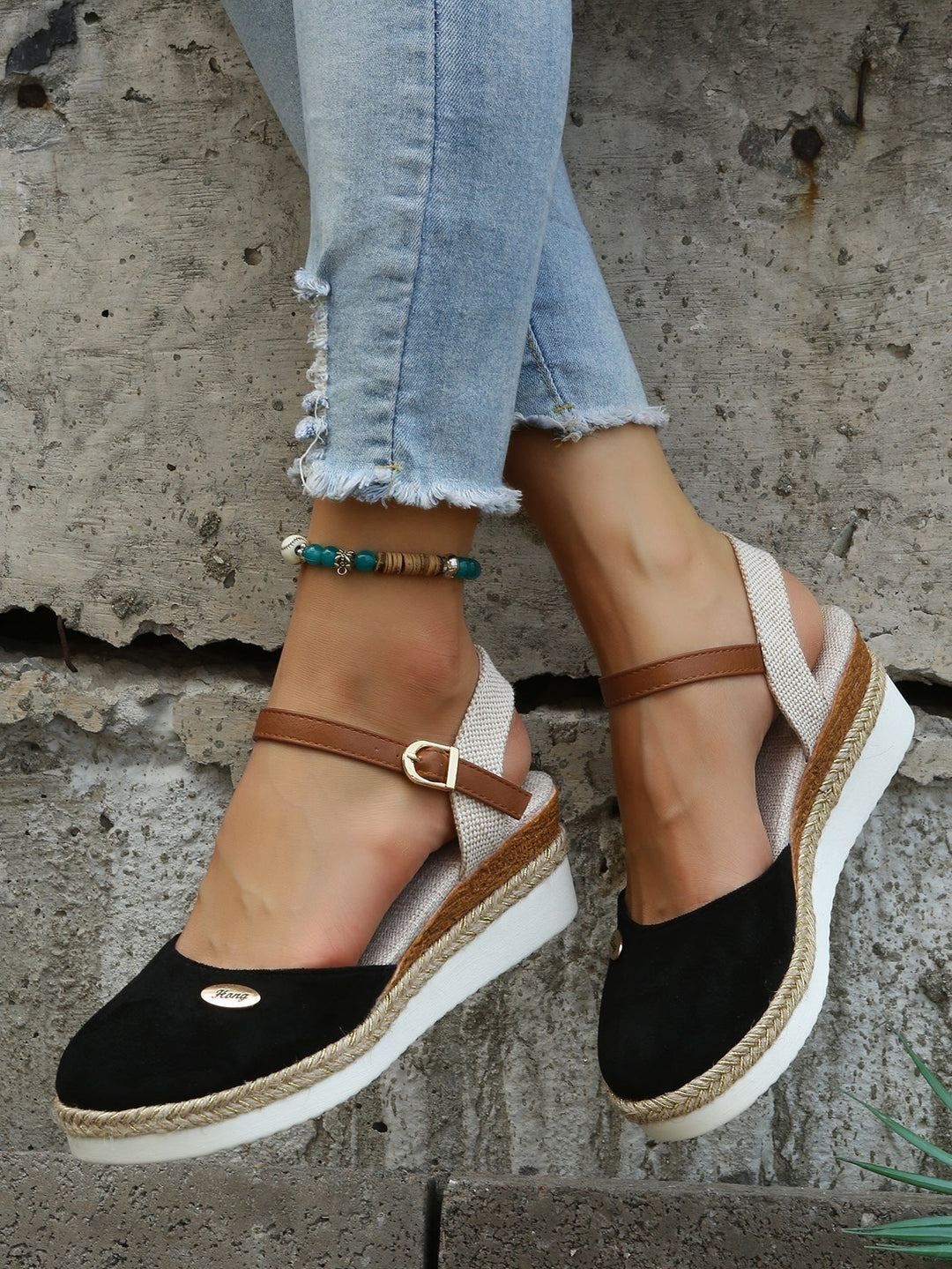 Elegante Espadrillas Lillian Punta Chiusa Plateau