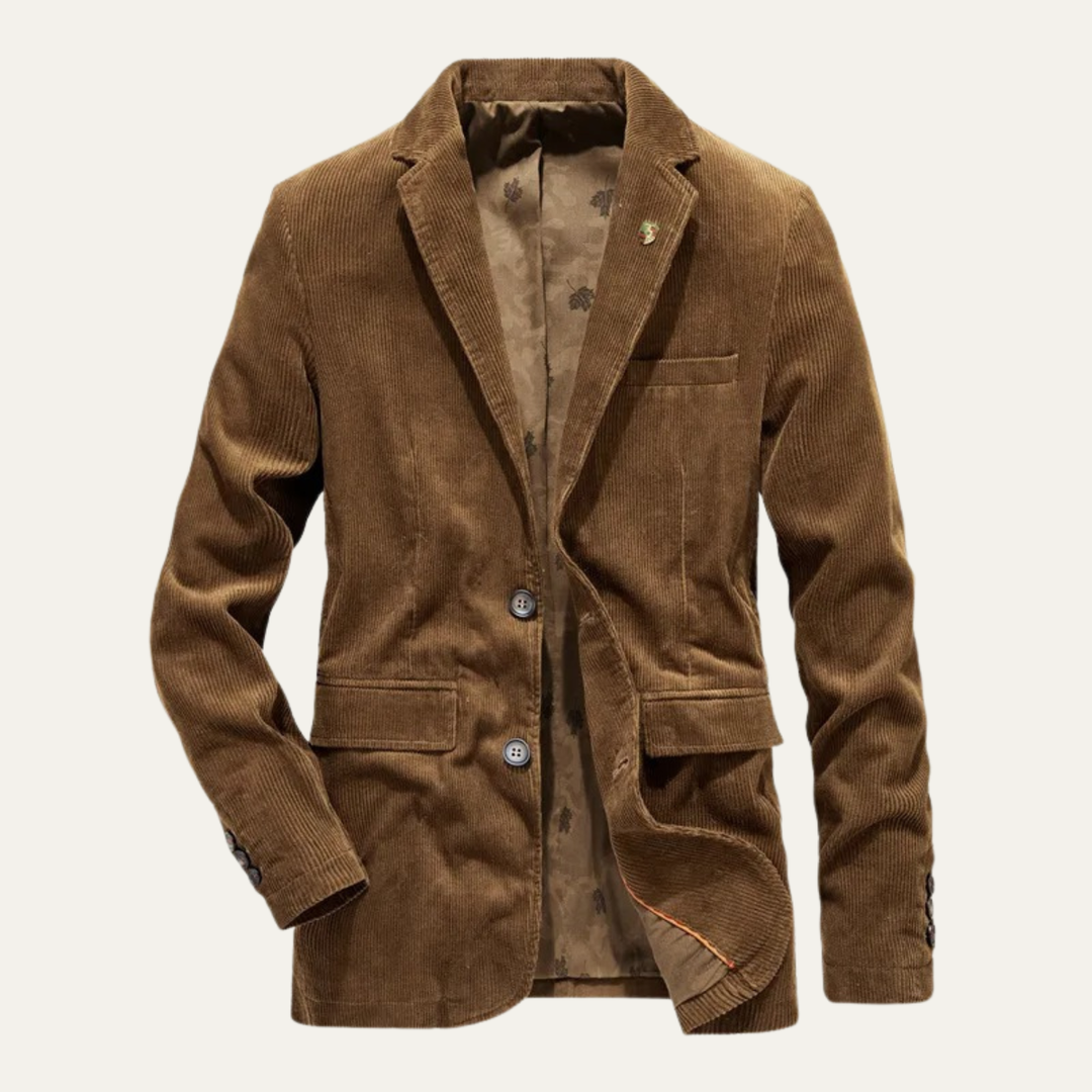 Blazer Uomo in Velluto a Coste con Toppe ai Gomiti