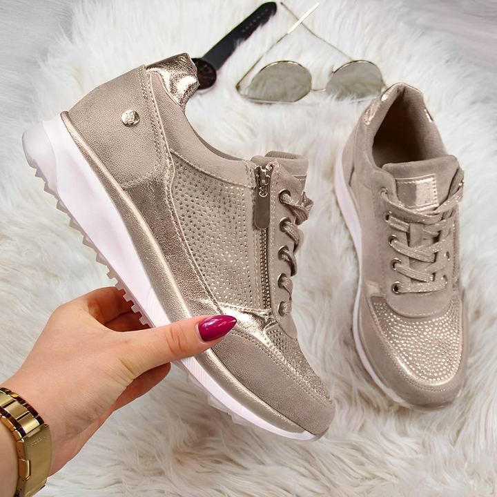 Sneakers Donna Comode con Zip e Suola Ammortizzata