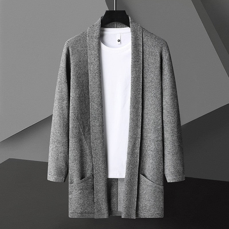 Cardigan Uomo Aperto Davanti Maniche a Pipistrello