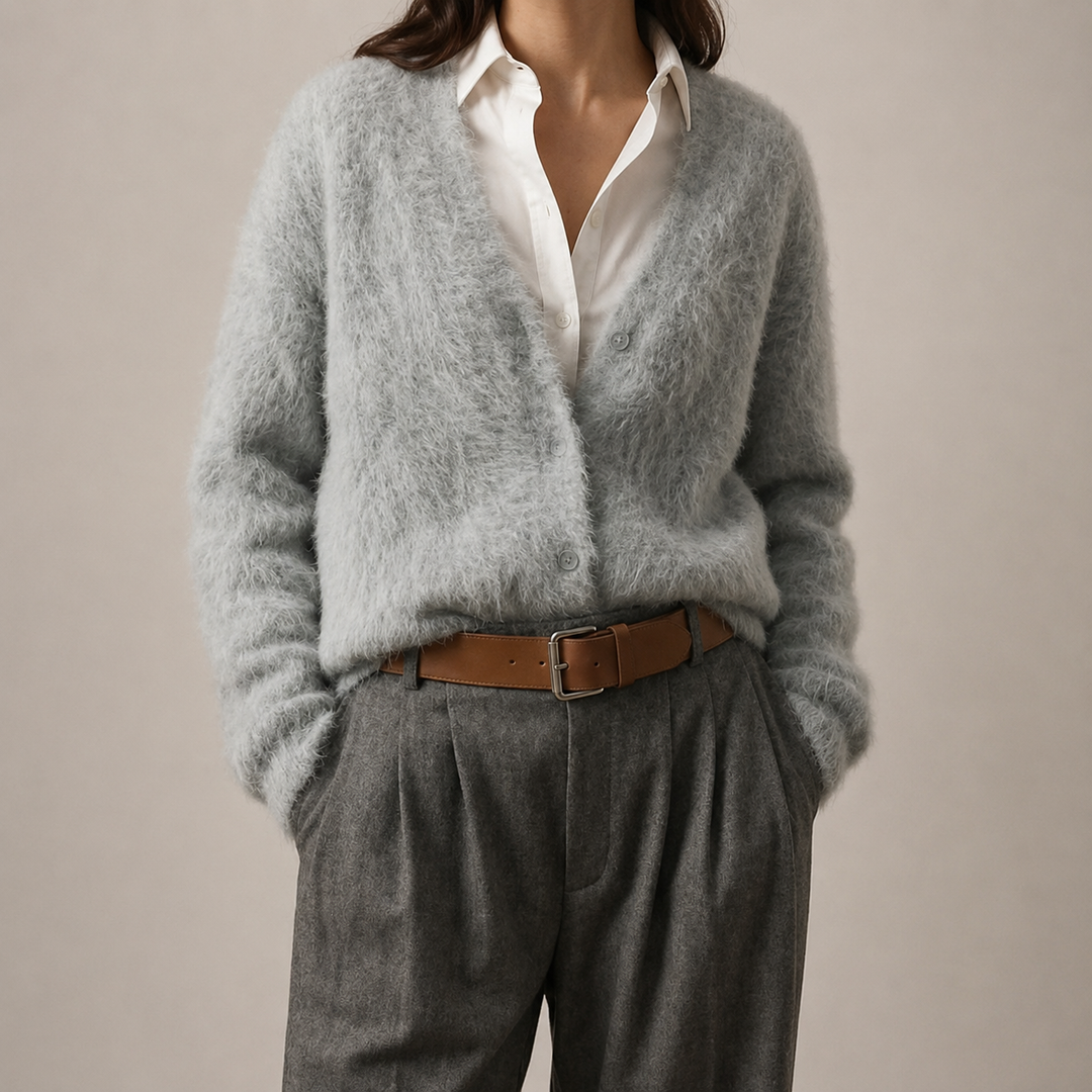 Cardigan Donna Oversize Effetto Morbido Caldo e Accogliente