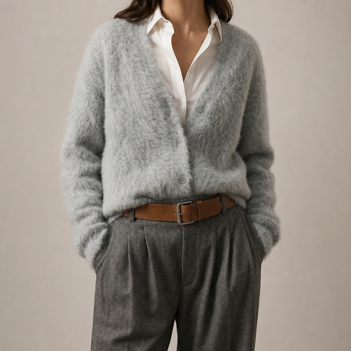 Cardigan Donna Oversize Effetto Morbido Caldo e Accogliente