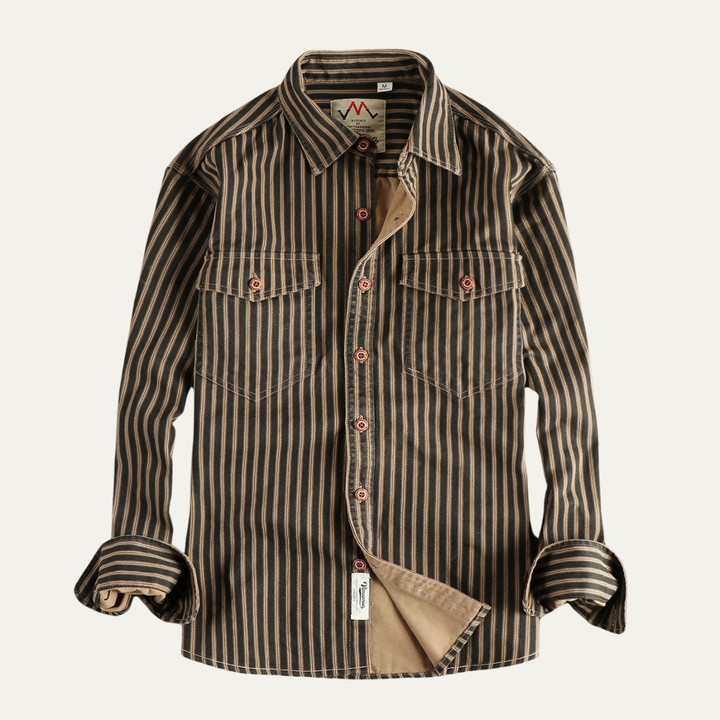 Camicia uomo cotone a righe stile retrò