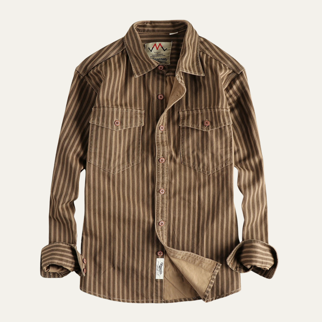 Camicia uomo cotone a righe stile retrò