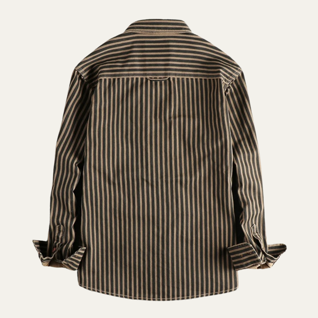 Camicia uomo cotone a righe stile retrò