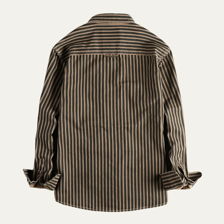 Camicia uomo cotone a righe stile retrò