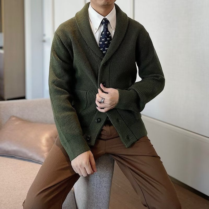 Cardigan Uomo Scollo a V Taglio Ampio Autunnale