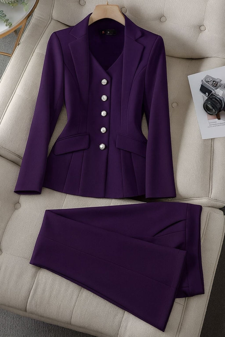 Tailleur Donna Suit con Blazer Foderato e Pantalone Regular Fit