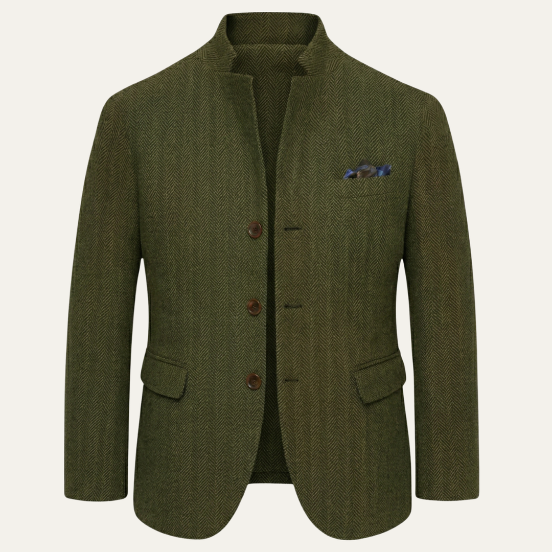 Blazer Uomo in Lana Tweed Slim Fit Monopetto