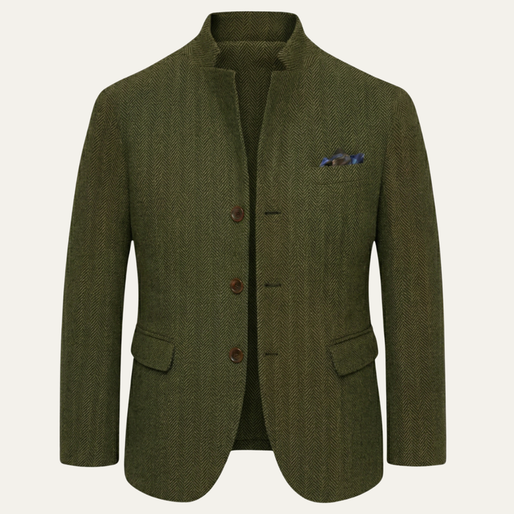 Blazer Uomo in Lana Tweed Slim Fit Monopetto