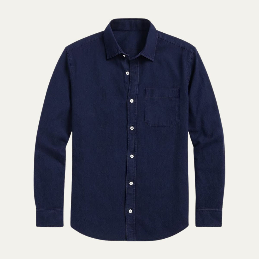Camicia uomo jeans cotone stile casual