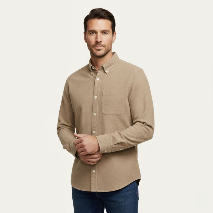 Camicia uomo jeans cotone stile casual