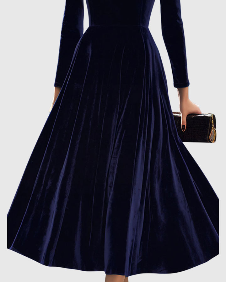 Sibella | Abito midi a maniche lunghe blu navy