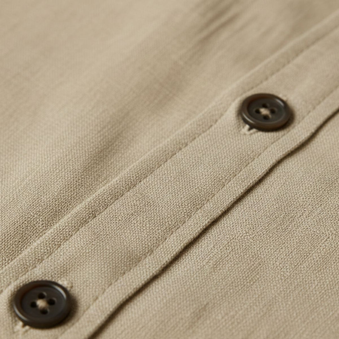 Classica Camicia Uomo Zurich Vintage Manica Lunga Lino