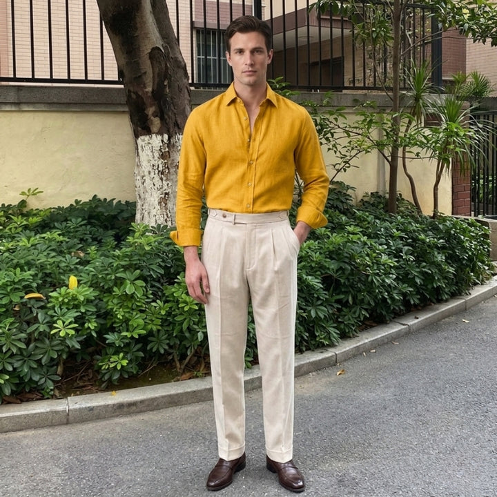 Camicia uomo lino elegante