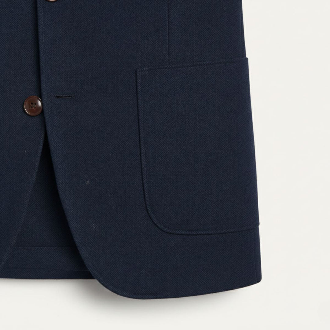 Blazer Uomo in Lana Tweed Herringbone Monopetto