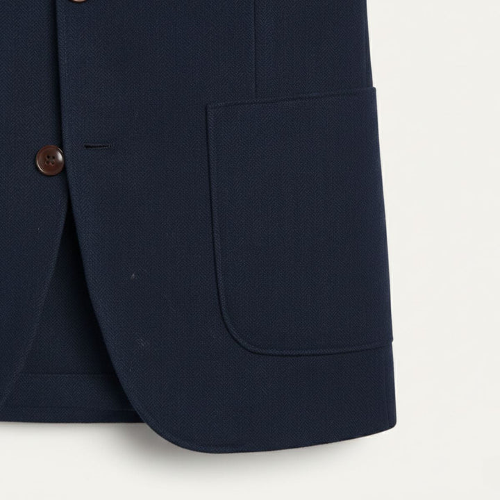 Blazer Uomo in Lana Tweed Herringbone Monopetto