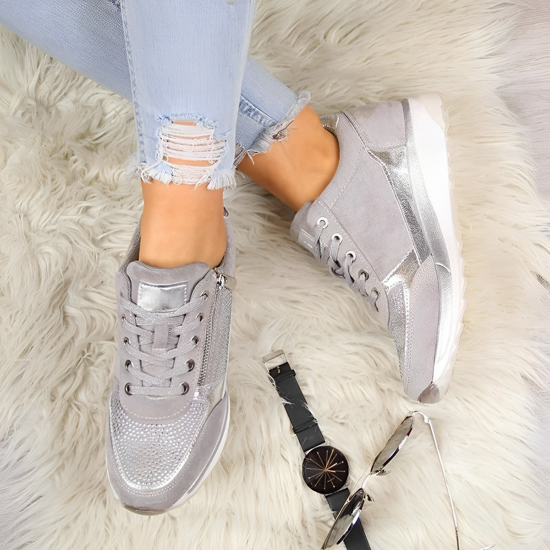 Sneakers Donna Comode con Zip e Suola Ammortizzata