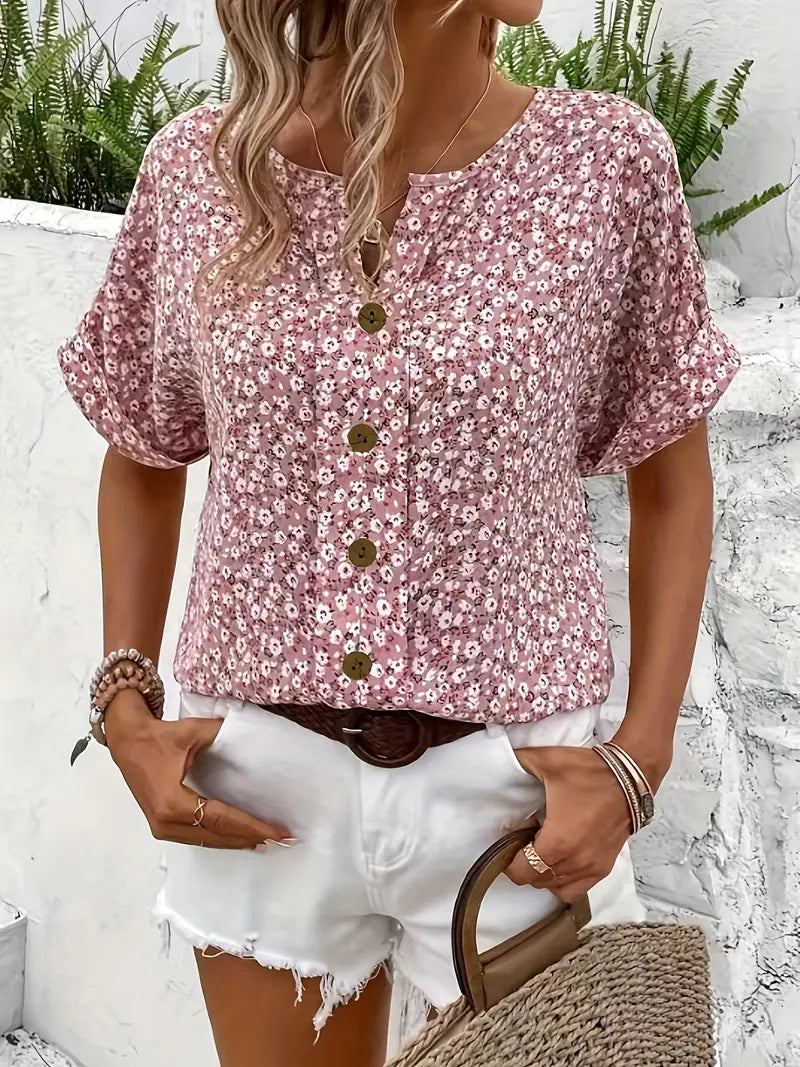 T shirt florale donna camicia chic