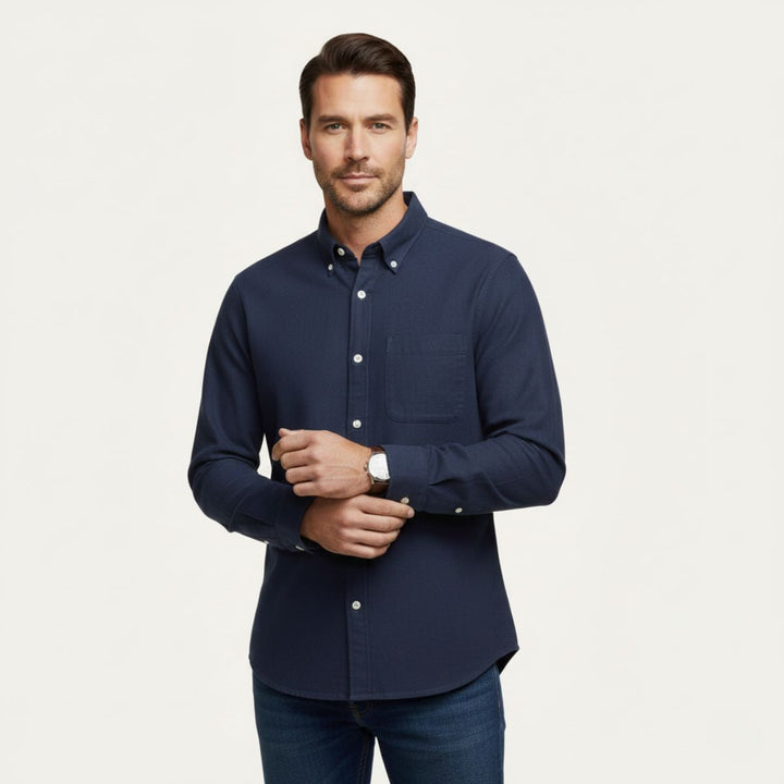 Camicia uomo jeans cotone stile casual