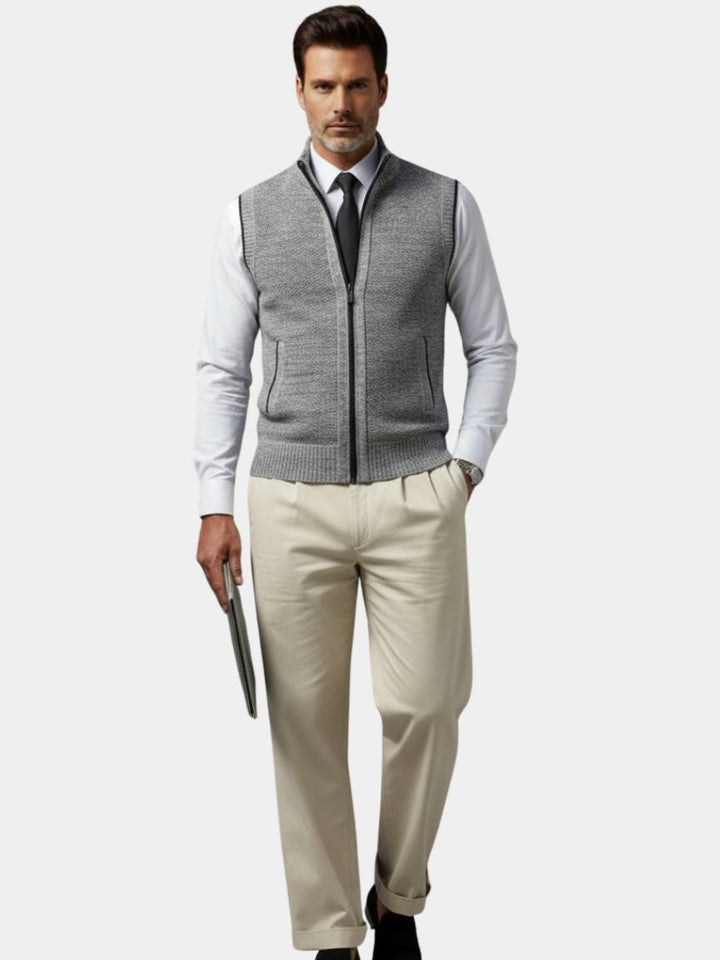 Elegante gilet con zip integrale