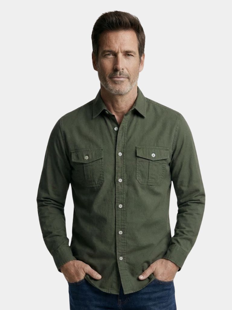 Classica Camicia Vintage Manica Lunga Uomo
