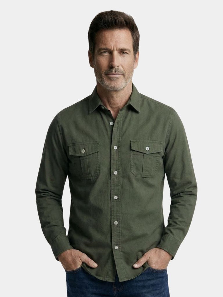 Classica Camicia Vintage Manica Lunga Uomo